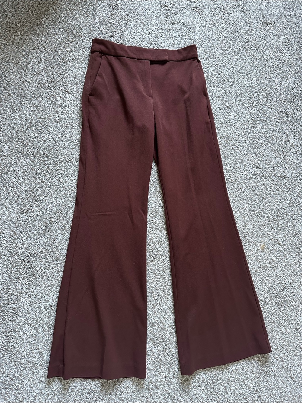H&M Wide-Leg Pants in Deep Wine
